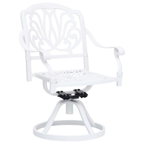 vidaXL Swivel Garden Chairs 2 pcs Cast Aluminium White