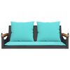 vidaXL Swing Bench with Cushions Black 109x62x40 cm Poly Rattan