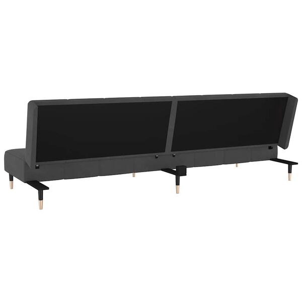 vidaXL 2-Seater Sofa Bed Dark Grey Velvet