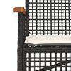 vidaXL Garden Bench with Cushion Black Poly Rattan Acacia Wood