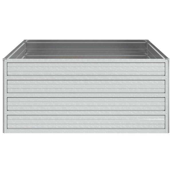 vidaXL Garden Raised Bed 100x100x45 cm Galvanized Steel Silver