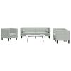 vidaXL 3 Piece Chesterfield Sofa Set with Bolsters Dark Grey Velvet