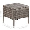 vidaXL 3 Piece Bistro Set Poly Rattan Grey
