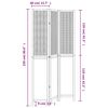 vidaXL Room Divider 3 Panels White Solid Wood Paulownia