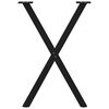 vidaXL Dining Table Legs X-Shaped 2 pcs Black 57x(72-73) cm Steel