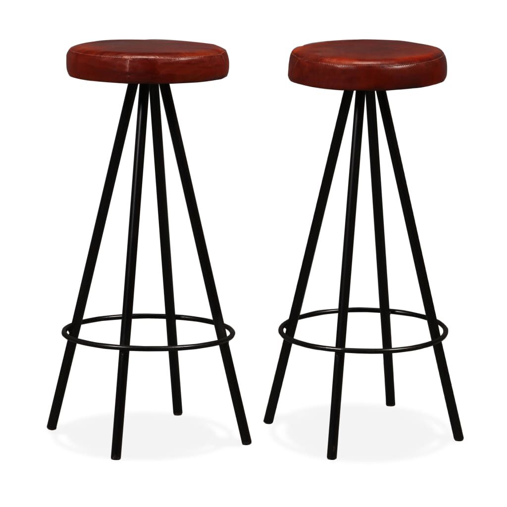 vidaXL Bar Set 3 Pieces Solid Wood Reclaimed and Genuine Leather