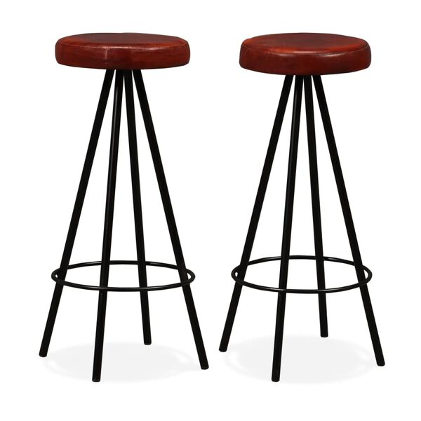 vidaXL Bar Set 3 Pieces Solid Wood Reclaimed and Genuine Leather