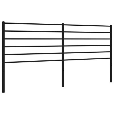 vidaXL Metal Headboard Black 180 cm