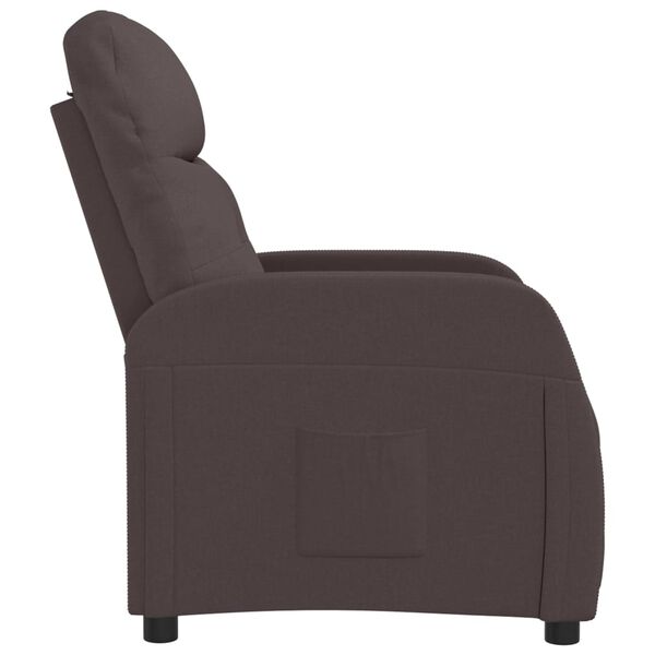 vidaXL Recliner Chair Dark Brown Fabric