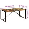 vidaXL Dining Table 180x90x75 cm Solid Reclaimed Wood
