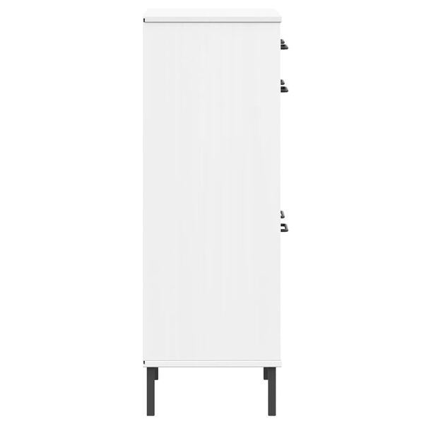 vidaXL Shoe Rack with Metal Legs White Solid Wood Pine OSLO