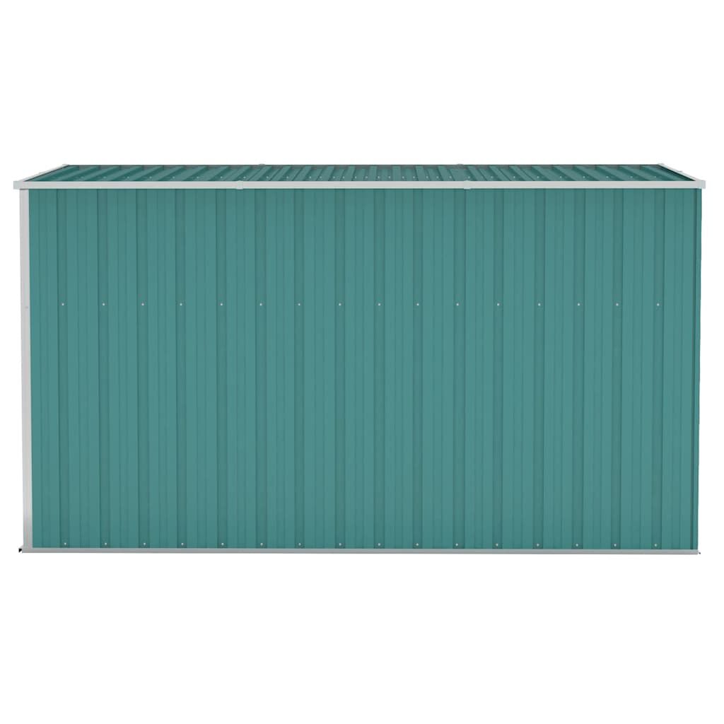 vidaXL Wall-mounted Garden Shed Green 118x288x178 cm Galvanised Steel