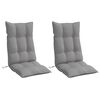 vidaXL Highback Chair Cushions 2 pcs Grey Oxford Fabric