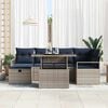 vidaXL Garden Sofa Set with Cushion with Storage 7 pcs Poly Rattan