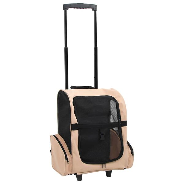 vidaXL Foldable Multipurpose Pet Trolley Beige