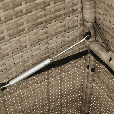 vidaXL Garden Bench with Cushions Beige Poly Rattan