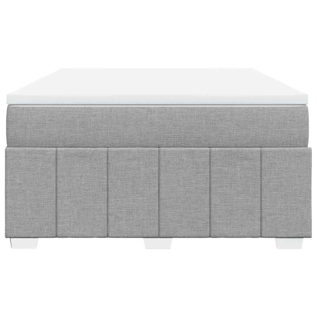 vidaXL Box Spring Bed with Mattress Light Grey Queen Fabric