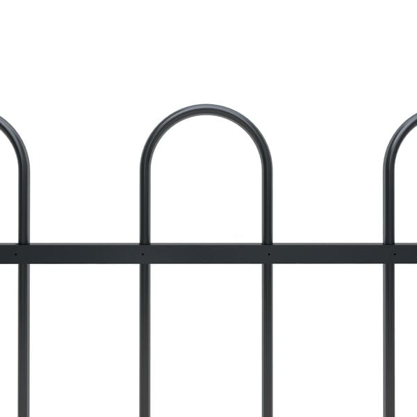 vidaXL Garden Fence with Hoop Top Steel 359x100 cm Black