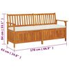vidaXL Storage Bench with Cushion 170 cm Solid Wood Acacia