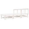 vidaXL 3 Piece Garden Lounge Set White Solid Wood Pine