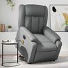 vidaXL Electric Stand up Massage Recliner Chair Grey Faux Leather