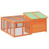 vidaXL Rabbit Hutch Brown 144x123x67.5 cm Solid Wood Pine