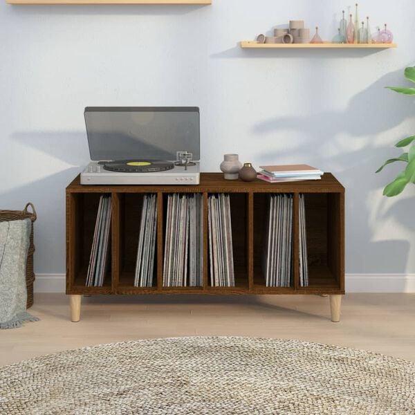 vidaXL Record Cabinet Brown Oak 100x38x48 cm Engineered Wood