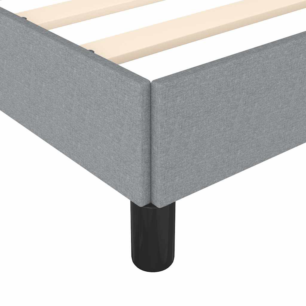 vidaXL Bed Frame without Mattress Light Grey 100x190 cm Twin Fabric