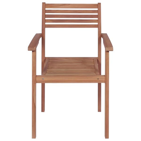 vidaXL Stackable Garden Chairs with Cushions 8 pcs Solid Teak Wood (2x43037+2x314924)
