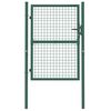 vidaXL Fence Gate Steel 100x125 cm Green