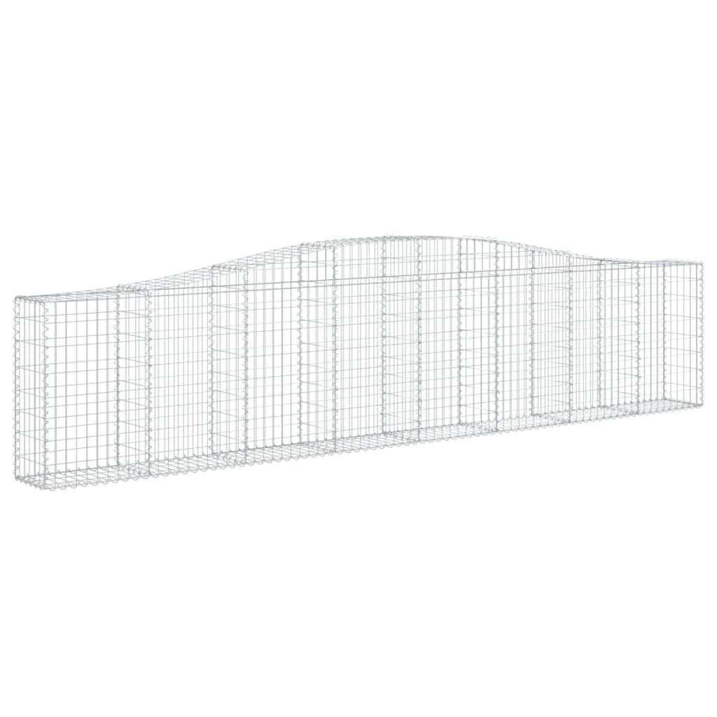 vidaXL Arched Gabion Baskets 6 pcs 400x30x80/100 cm Galvanised Iron