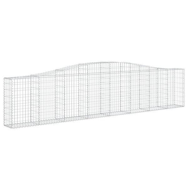 vidaXL Arched Gabion Baskets 6 pcs 400x30x80/100 cm Galvanised Iron