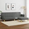 vidaXL 2-Seater Sofa Bed with Footstool Dark Grey Fabric