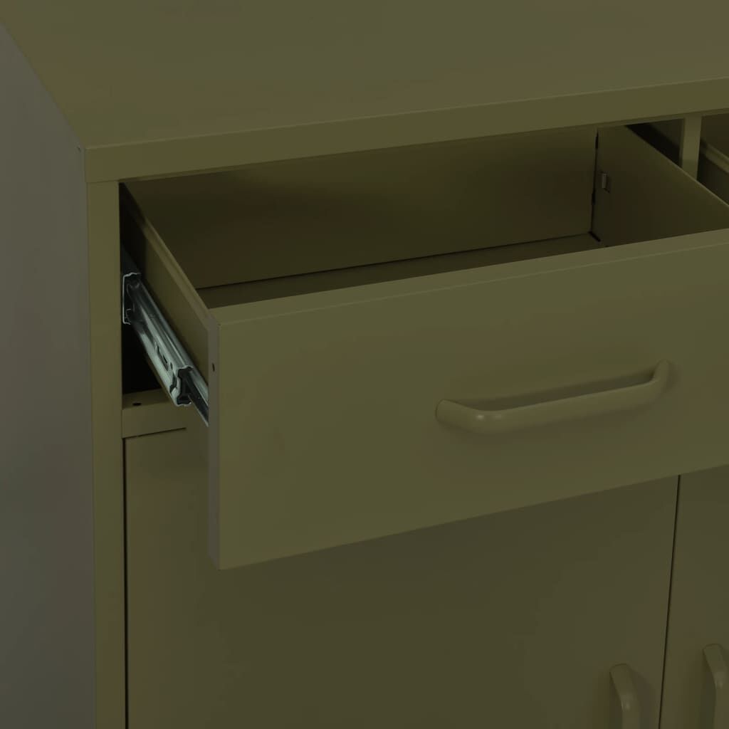 vidaXL Storage Cabinet Olive Green 80x35x101.5 cm Steel