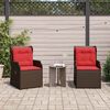 vidaXL Garden Bench 2 pcs Brown Poly Rattan