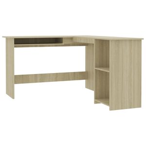 vidaXL L-Shaped Corner Desk Sonoma Oak 120x140x75 cm Engineered Wood