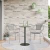 vidaXL Garden Table Round Black Ø50x72 cm Steel