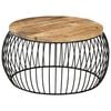 vidaXL Coffee Table Ø68 cm Rough Mango Wood
