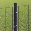 vidaXL Fence Post 5 pcs Grey 120 cm Steel
