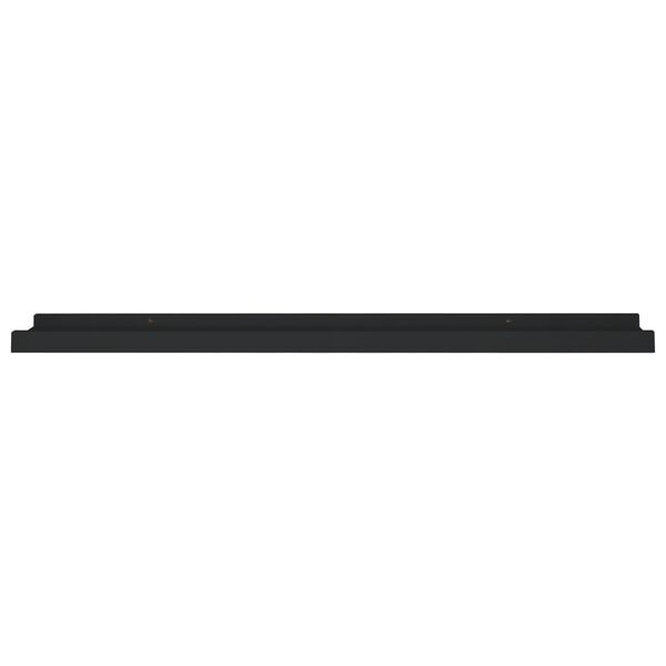 vidaXL Picture Frame Ledge Shelves 2 pcs Black 80x9x3 cm MDF