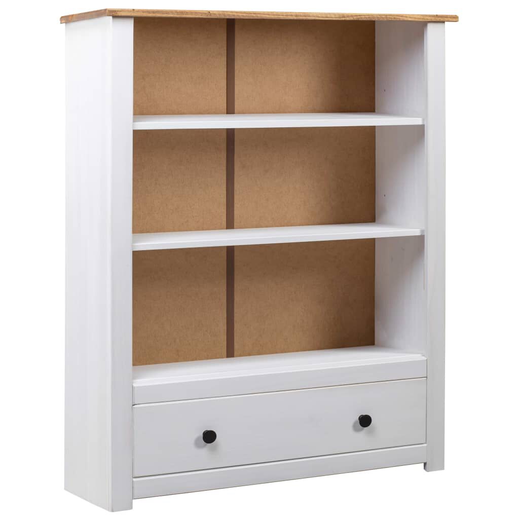 vidaXL Bookcase White 80x35x110 cm Solid Pine Wood Panama Range