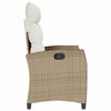 vidaXL Reclining Garden Chair with Side Table Beige Poly Rattan