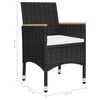 vidaXL 5 Piece Garden Dining Set Black