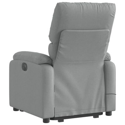 vidaXL Electric Stand up Massage Recliner Chair Light Grey Fabric