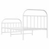 vidaXL Metal Bed Frame without Mattress with Footboard White 100x200cm