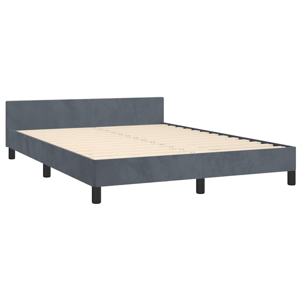 vidaXL Bed Frame without Mattress Dark Grey Double Velvet