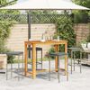 vidaXL 5 Piece Garden Bar Set Grey Solid Wood Acacia and Poly Rattan