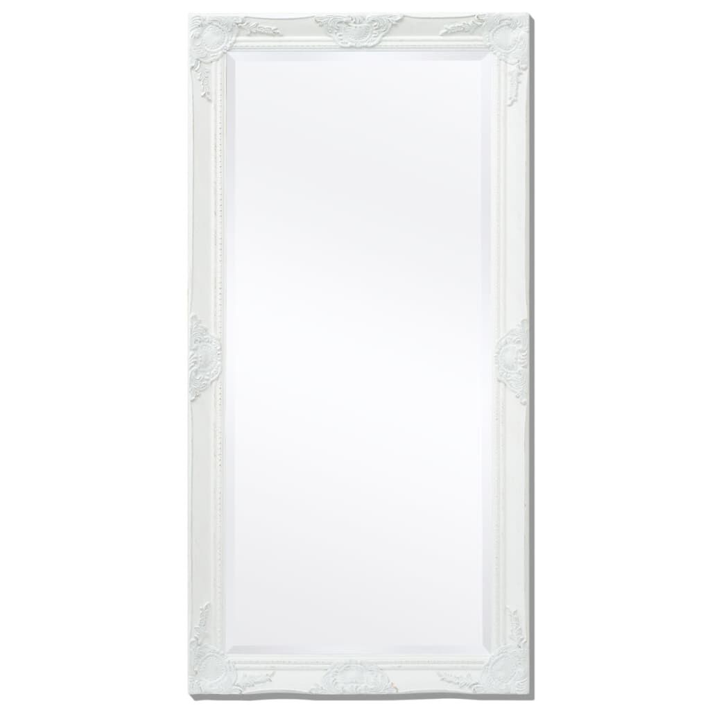 vidaXL Wall Mirror Baroque Style 120x60 cm White