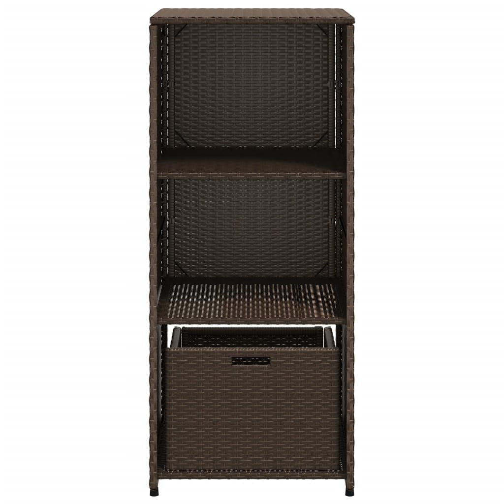 vidaXL Garden Storage Cabinet Brown 50x55x115 cm Poly Rattan