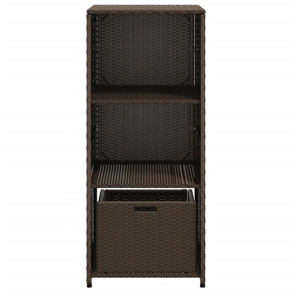 vidaXL Garden Storage Cabinet Brown 50x55x115 cm Poly Rattan